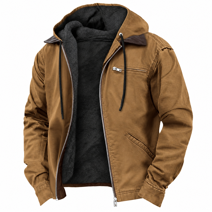 Veste à Capuche Doublée Polaire et Poches Zippées pour Homme