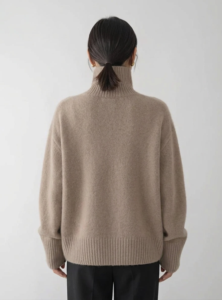 Lisette | Pull Col Roulé Intemporel en Cachemire