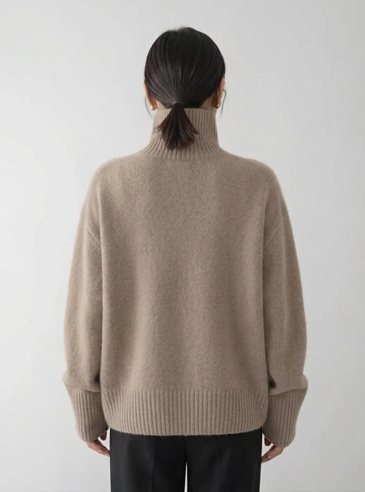 Lisette | Pull Col Roulé Intemporel en Cachemire