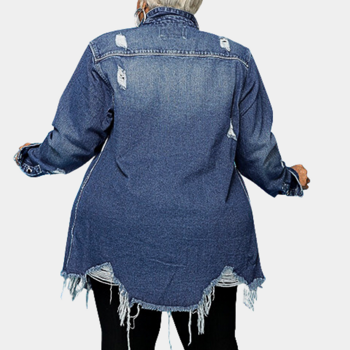 JOAN - Veste en Jean Déchirée pour Femmes