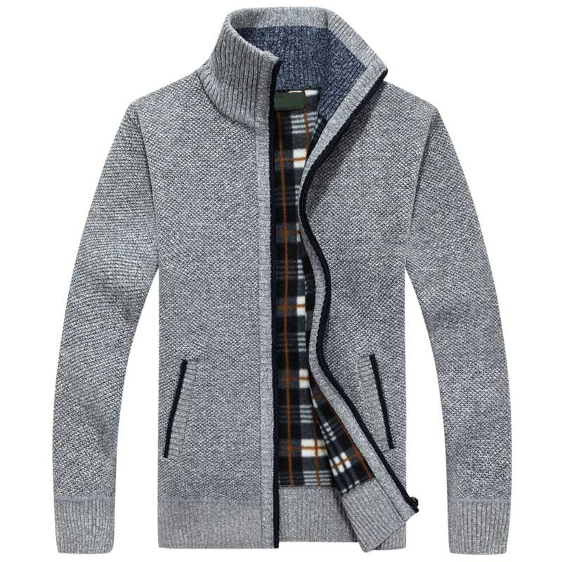 Gilet Homme Chaud en Maille Zippé avec Intérieur Doublé