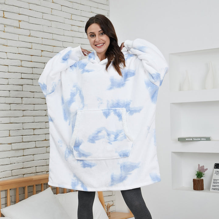 Sweat Plaid à Capuche en Polaire et Laine