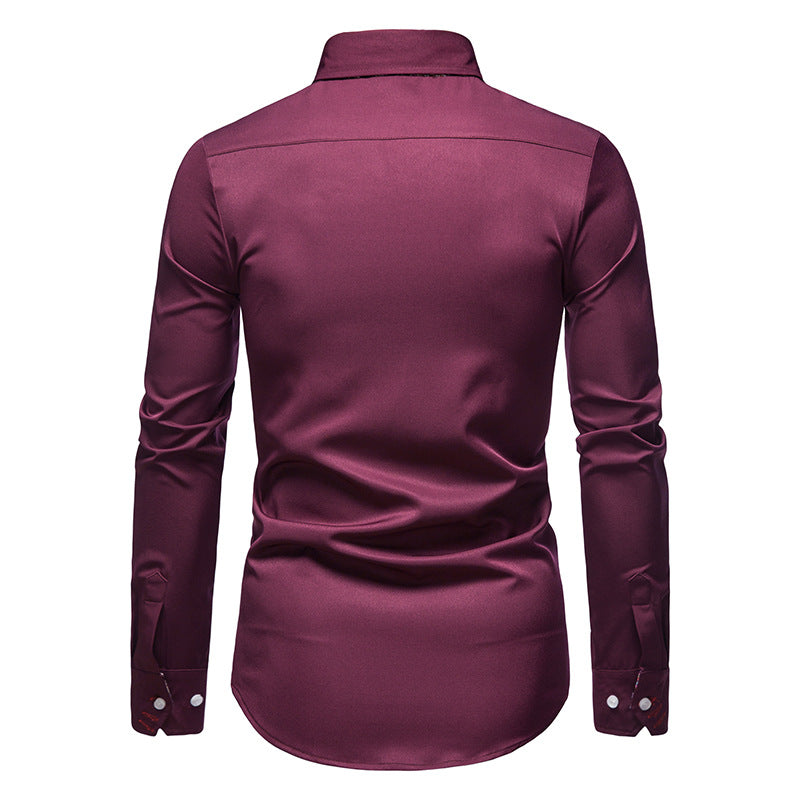 Pascal | Chemise élégante à poignets fleuris pour hommes