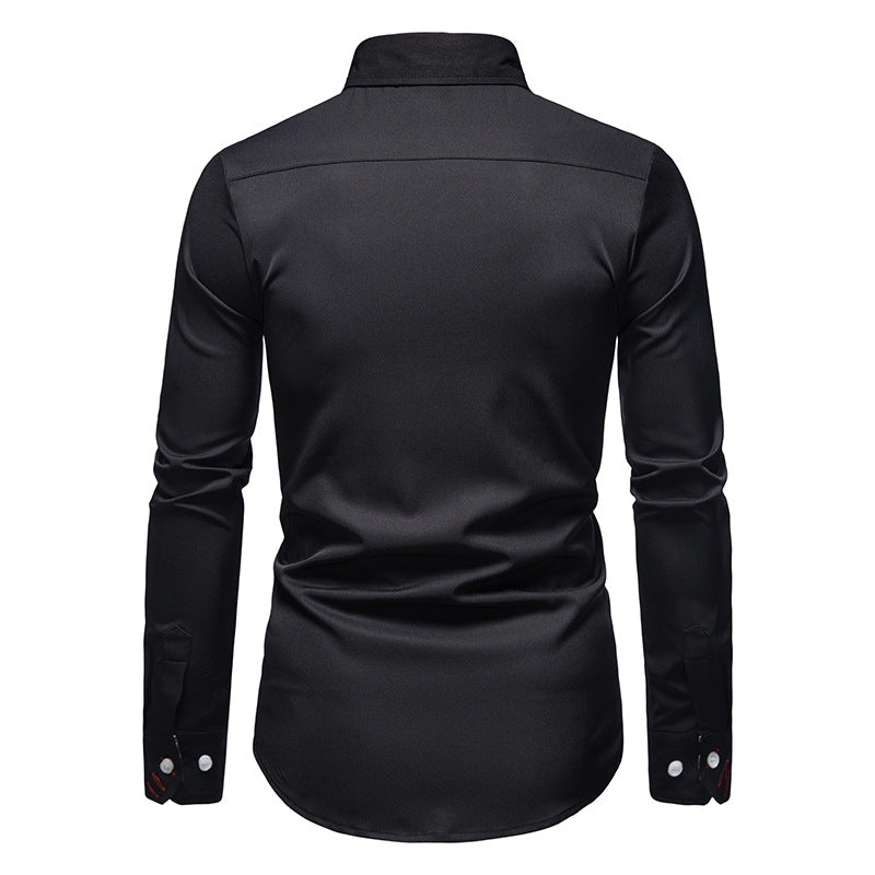 Pascal | Chemise élégante à poignets fleuris pour hommes