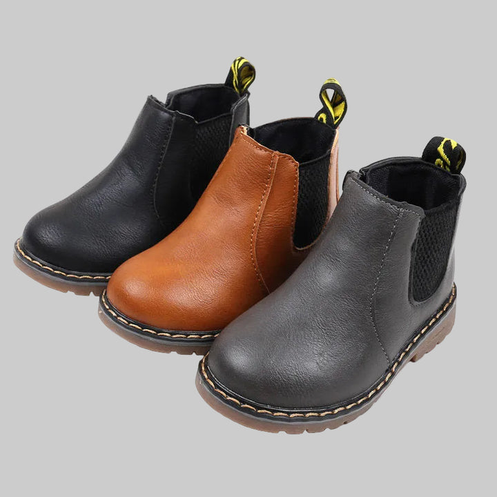 Bottes Chelsea Enfant Imperméables en Similicuir avec Zip Latéral