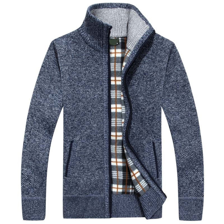 Gilet Homme Chaud en Maille Zippé avec Intérieur Doublé