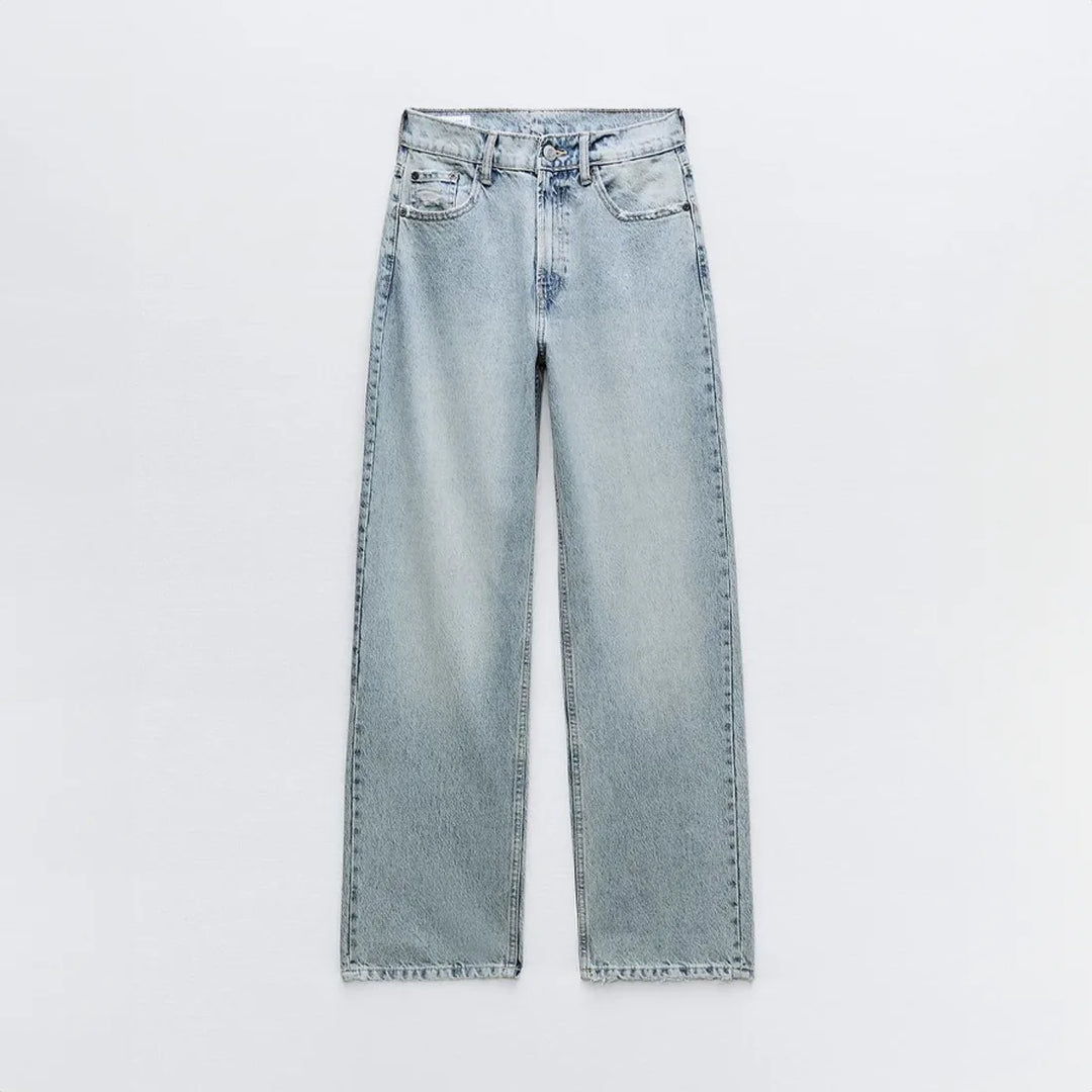 Jean Droit Femme Taille Haute Déchiré