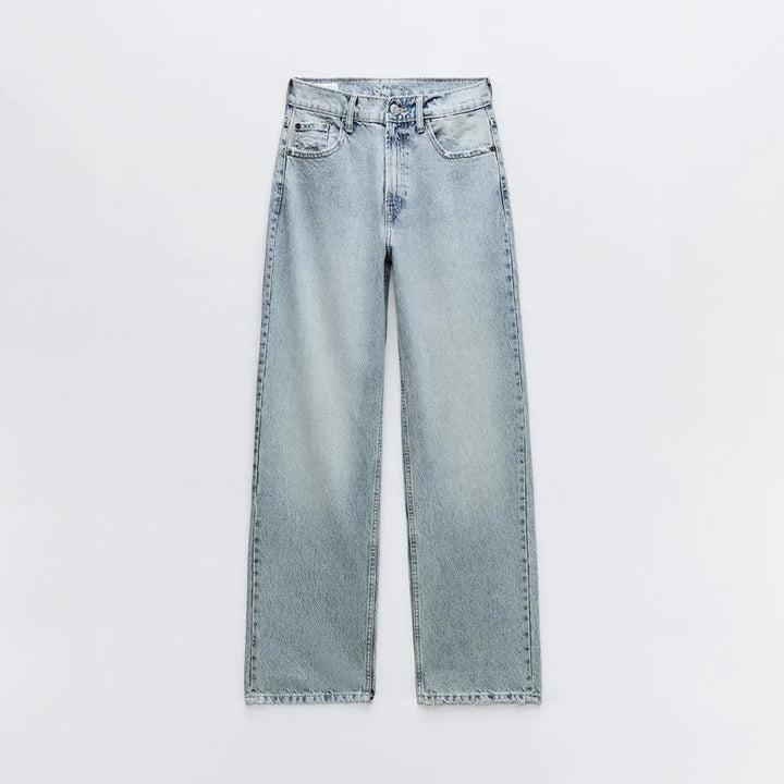 Jean Droit Femme Taille Haute Déchiré