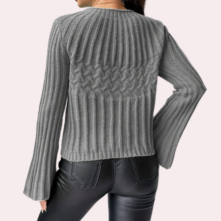 DENISE - Pull Moderne à Manches Évasées pour Femme