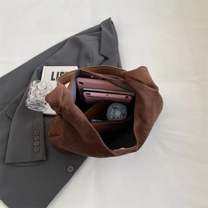 Sac Cabas Femme en Daim avec Anses d’Épaule