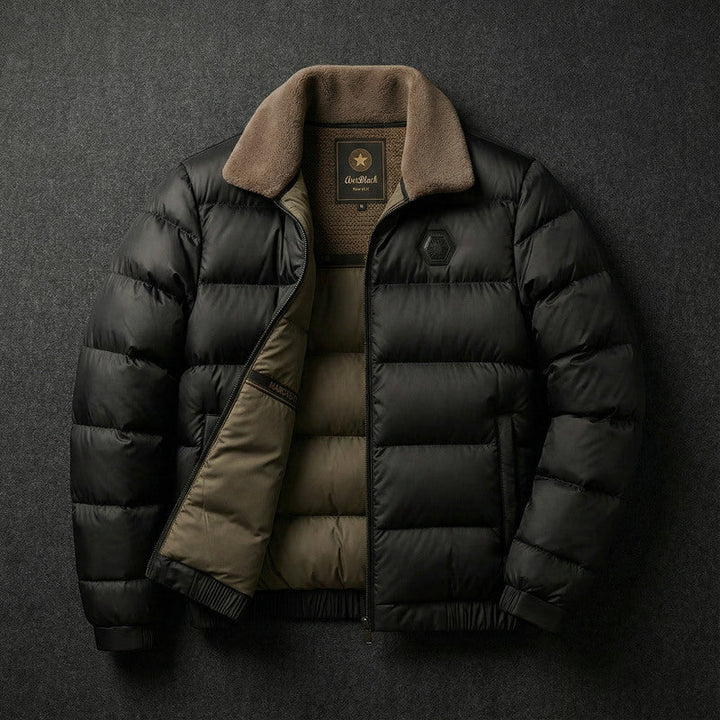 Doudoune Légère Homme Col Fourrure Zippée