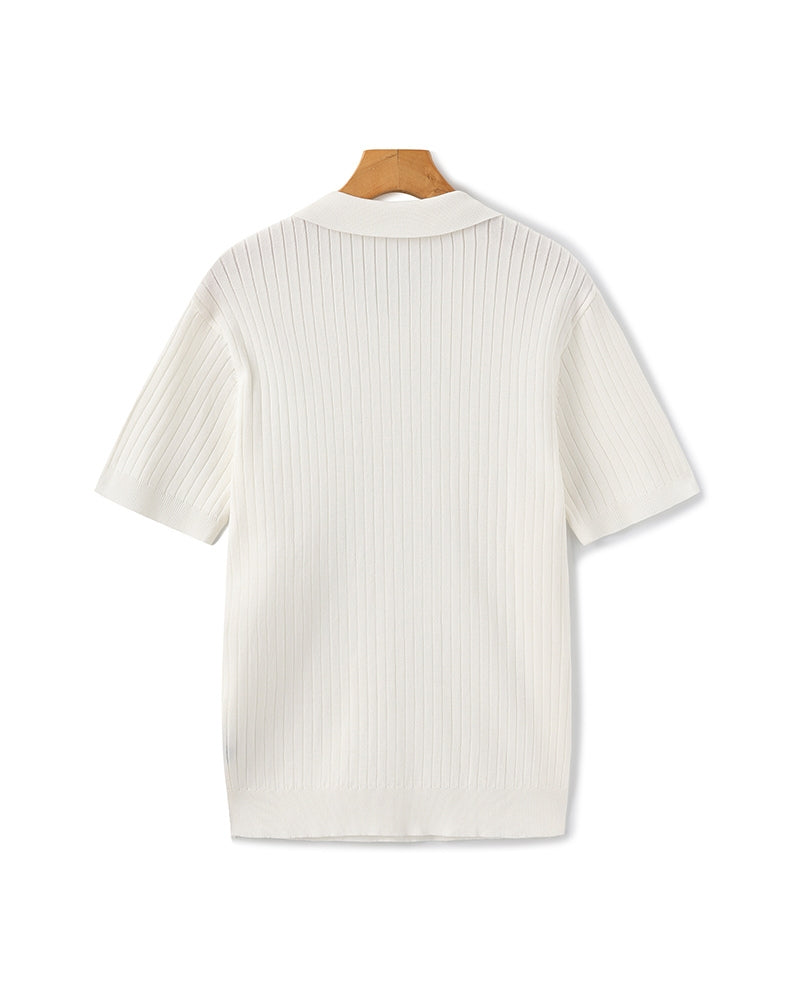 Émile | Polo en maille côtelée pour hommes