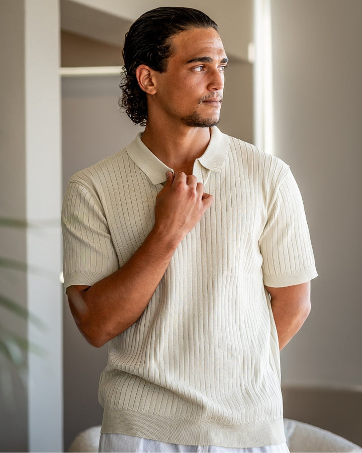 Émile | Polo en maille côtelée pour hommes