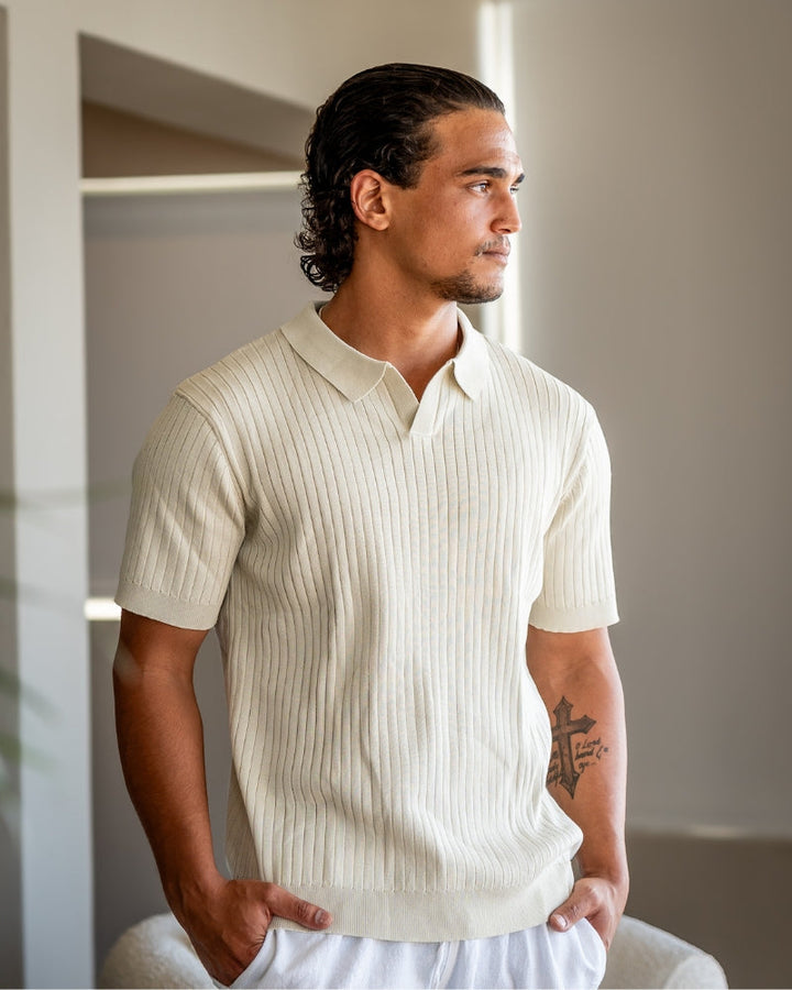 Émile | Polo en maille côtelée pour hommes