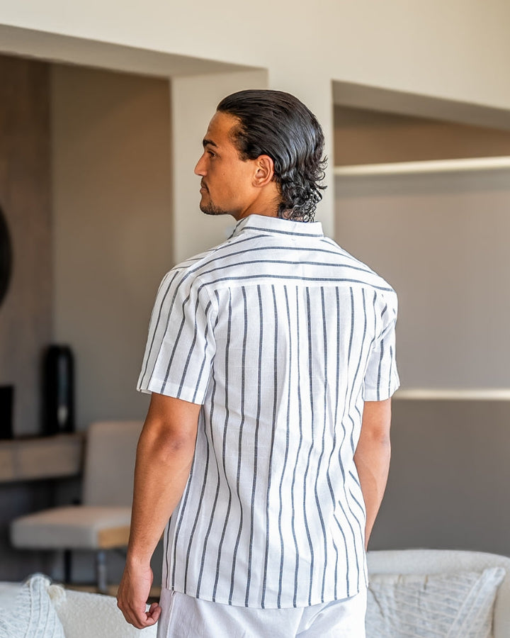 Armand | Chemise à manches courtes à rayures pour hommes