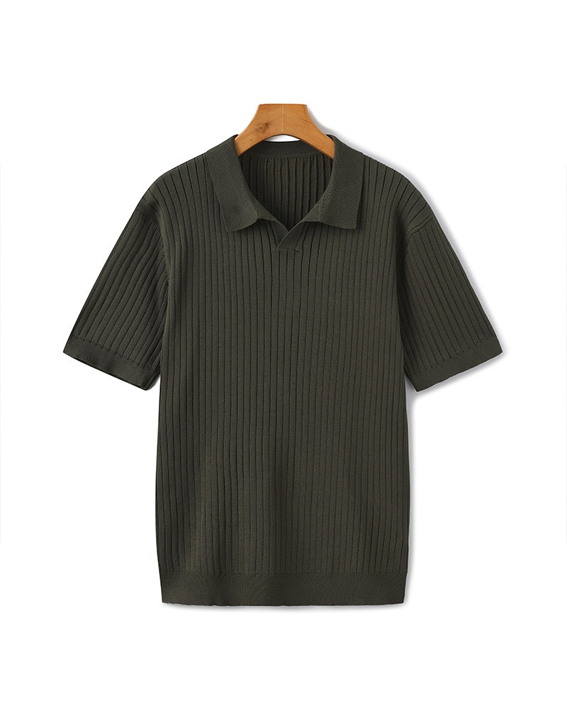 Émile | Polo en maille côtelée pour hommes