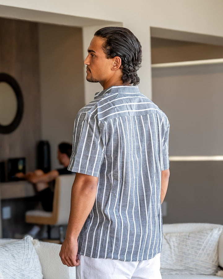 Armand | Chemise à manches courtes à rayures pour hommes