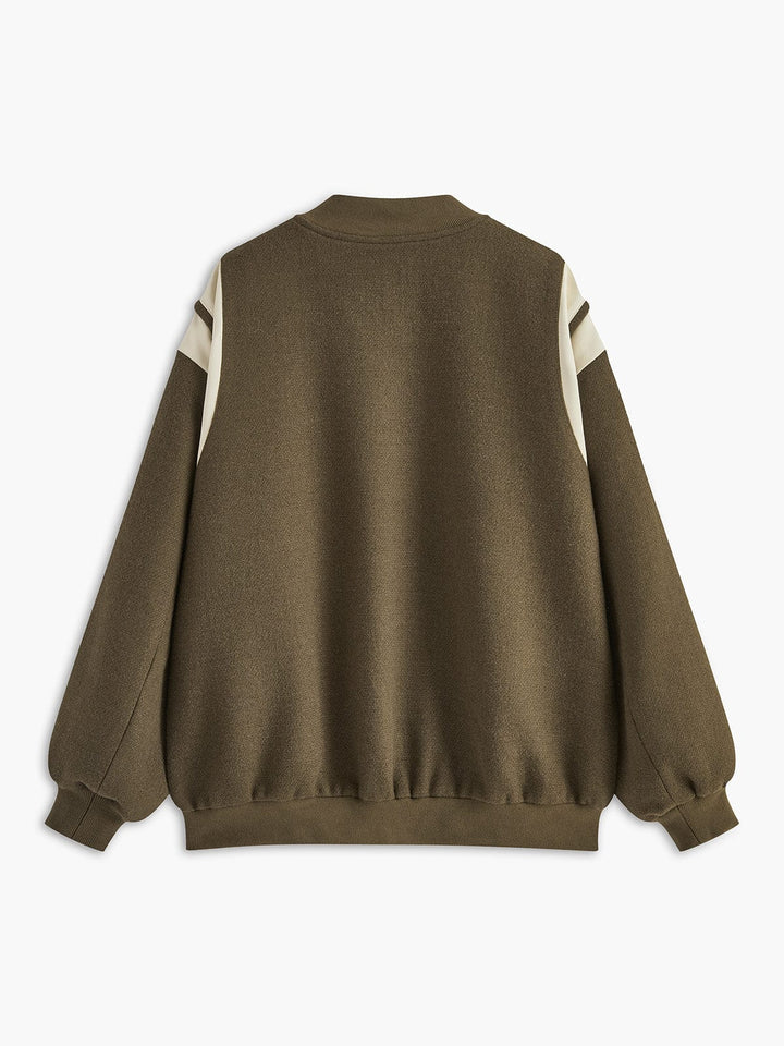 Veste Universitaire Femme Oversize à Manches Contrastées