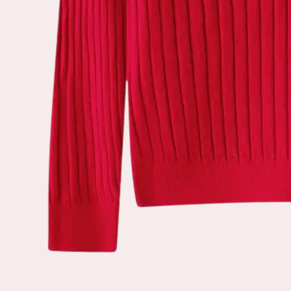 COLLEEN - Pull Élégant à Col V avec Boutons pour Femmes