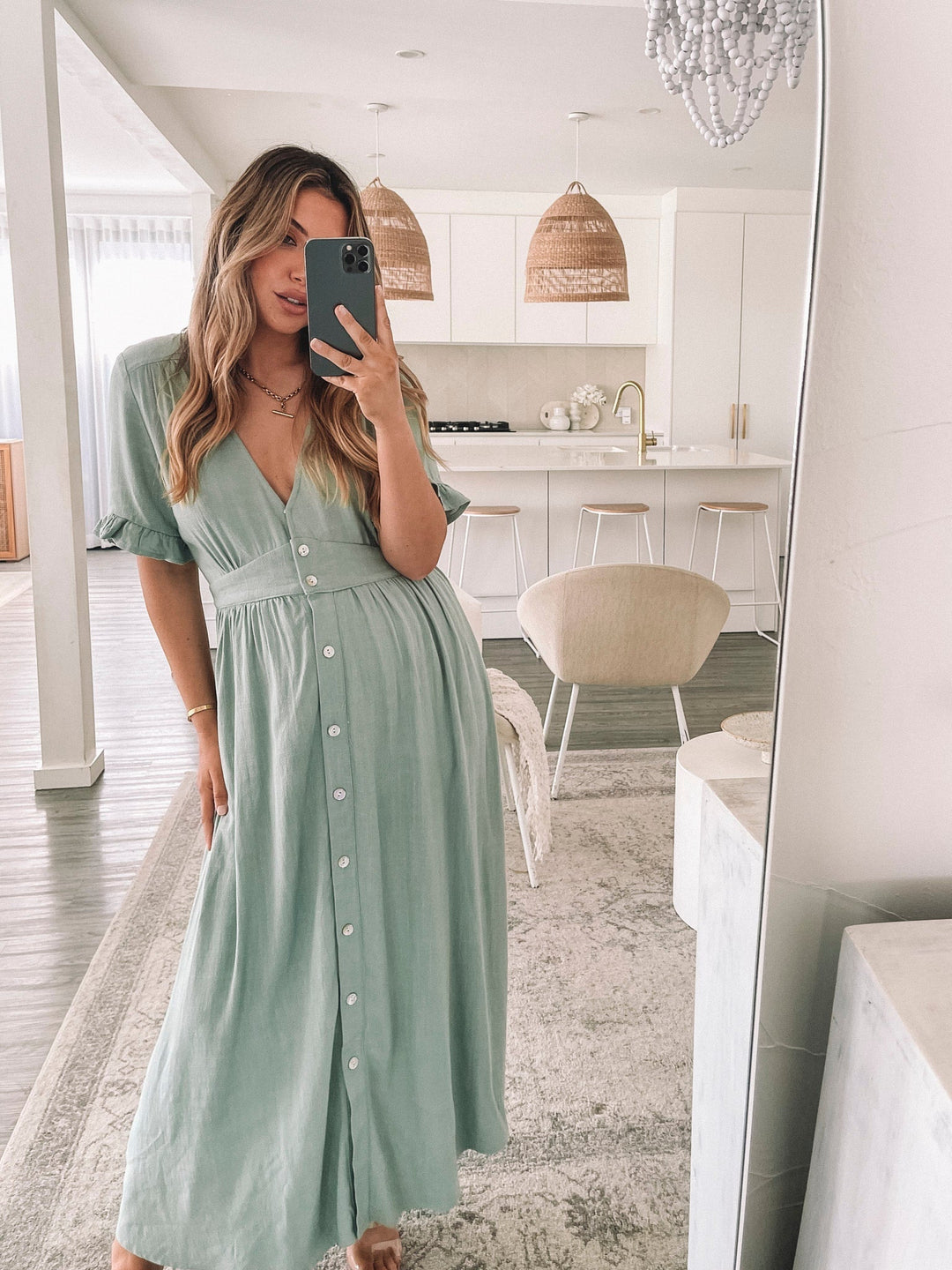 Séraphine | Robe longue élégante à col en V pour femmes