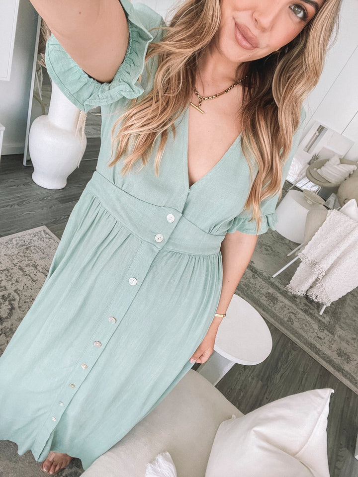 Séraphine | Robe longue élégante à col en V pour femmes