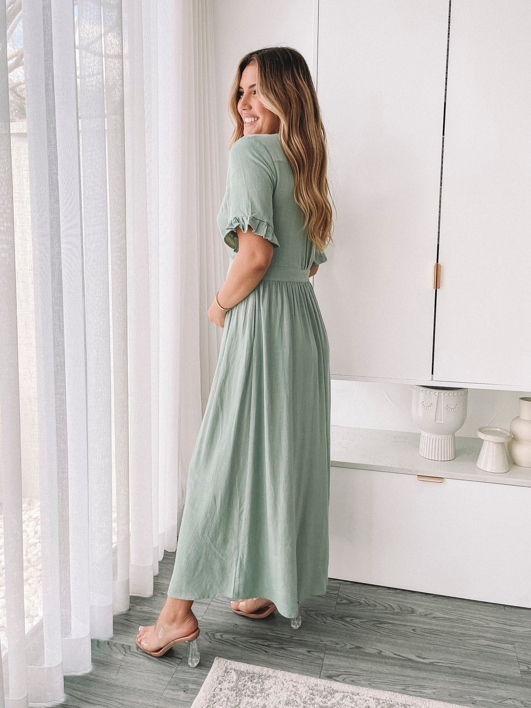 Séraphine | Robe longue élégante à col en V pour femmes