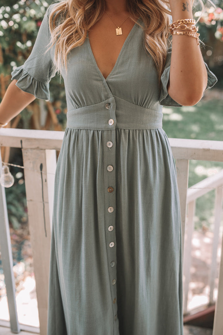 Séraphine | Robe longue élégante à col en V pour femmes
