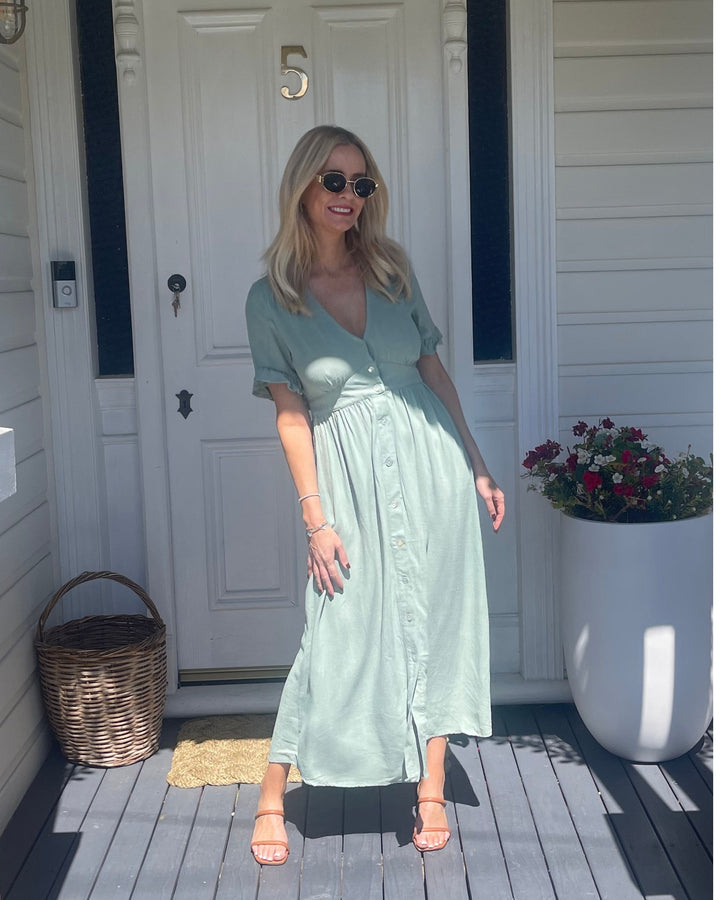 Séraphine | Robe longue élégante à col en V pour femmes