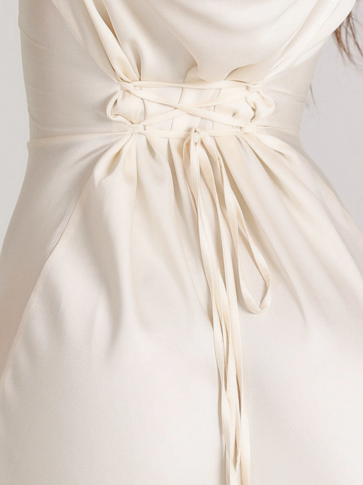 Robe Longue Femme Manches Longues Col Rond Taille Cintrée