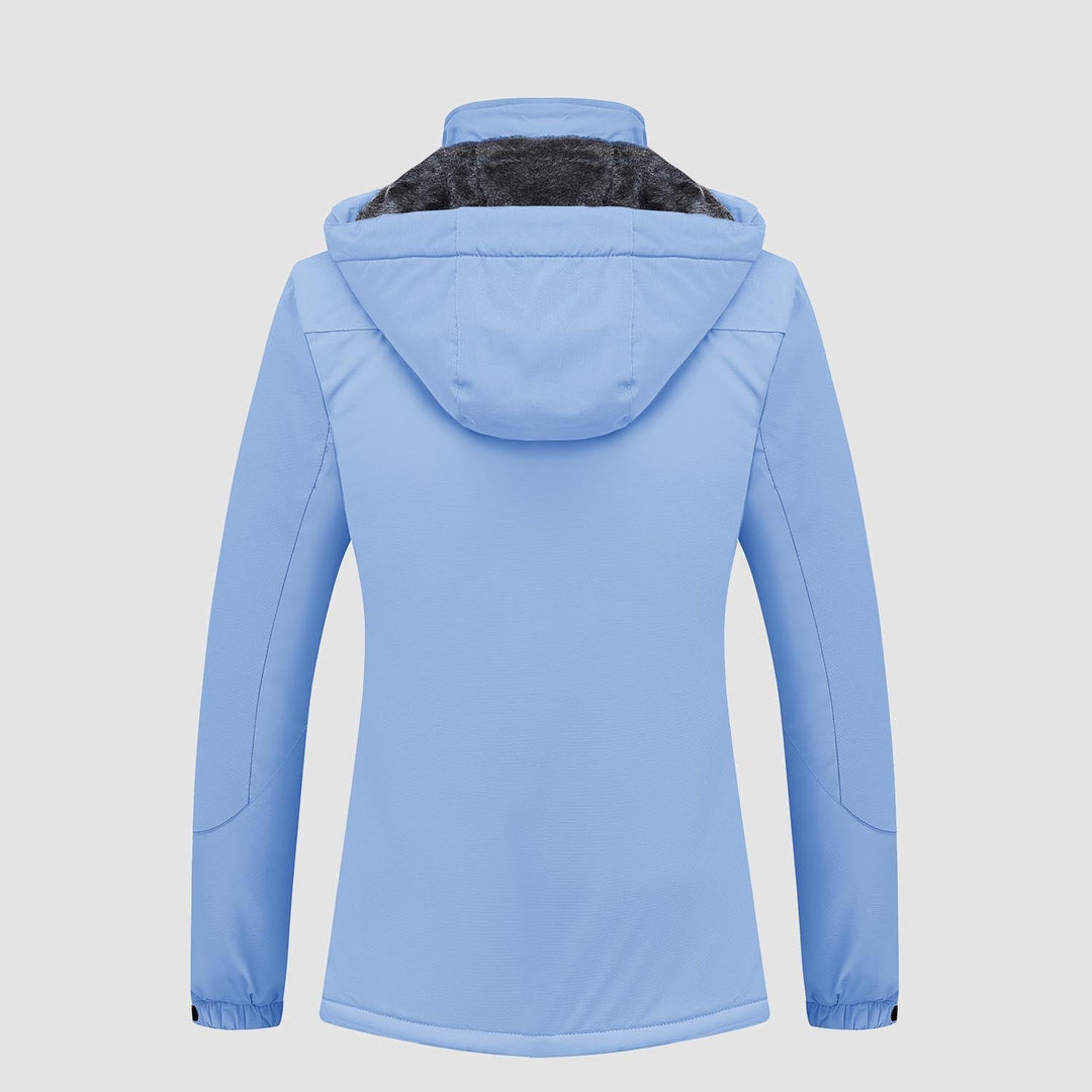 Veste de Ski Femme Imperméable Doublée Polaire à Capuche