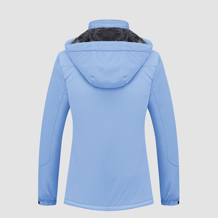 Veste de Ski Femme Imperméable Doublée Polaire à Capuche