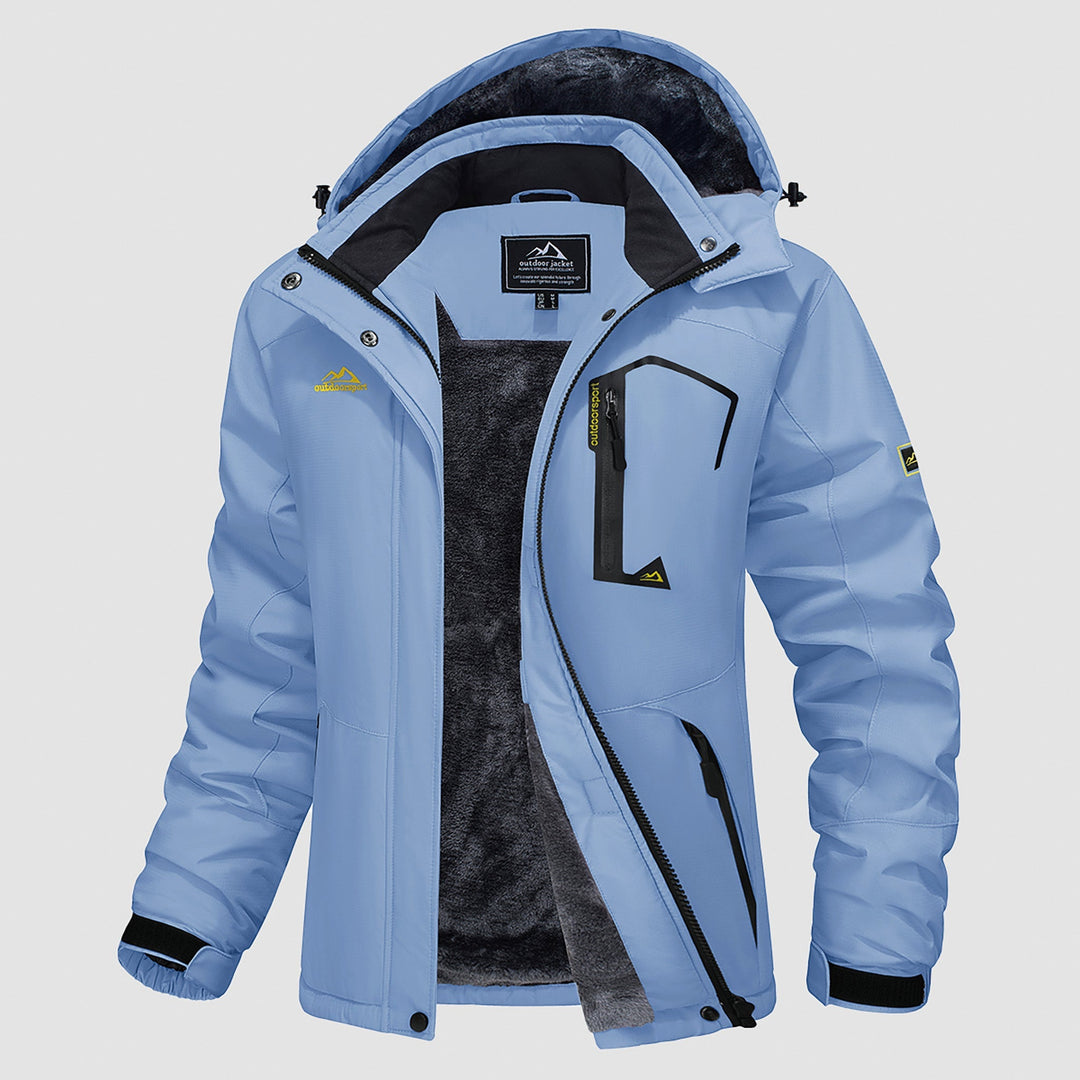 Veste de Ski Femme Imperméable Doublée Polaire à Capuche