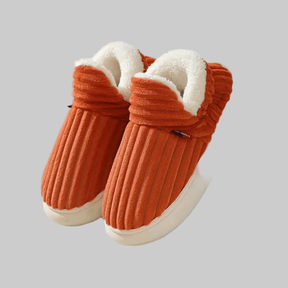 Chaussons d'Hiver Unisexes Orthopédiques avec Doublure en Peluche et Semelle Antidérapante