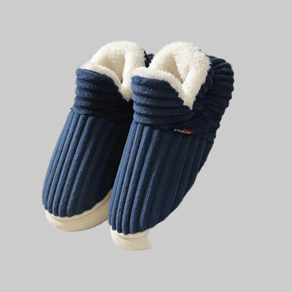Chaussons d'Hiver Unisexes Orthopédiques avec Doublure en Peluche et Semelle Antidérapante