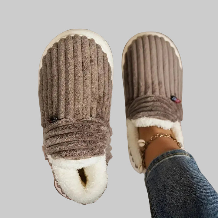Chaussons d'Hiver Unisexes Orthopédiques avec Doublure en Peluche et Semelle Antidérapante