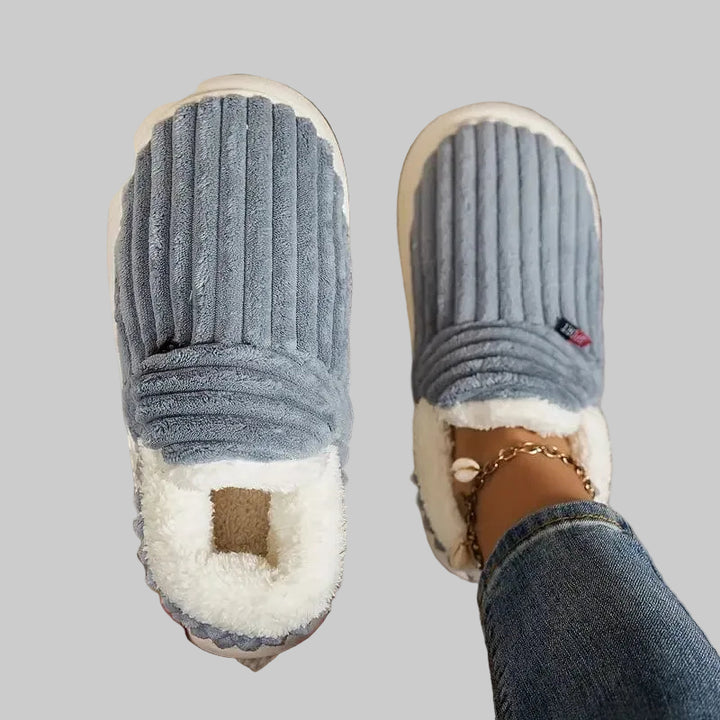 Chaussons d'Hiver Unisexes Orthopédiques avec Doublure en Peluche et Semelle Antidérapante