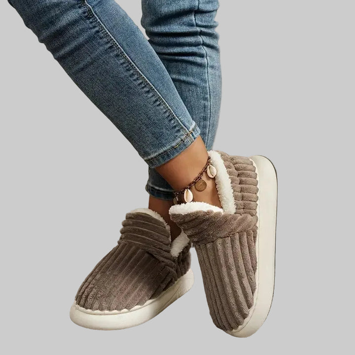 Chaussons d'Hiver Unisexes Orthopédiques avec Doublure en Peluche et Semelle Antidérapante