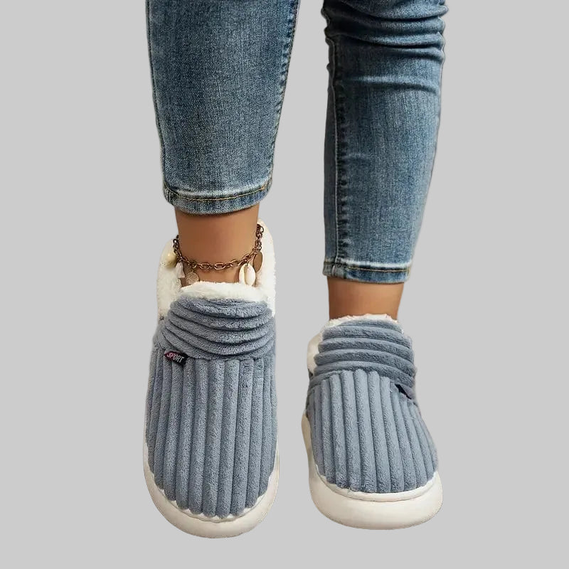 Chaussons d'Hiver Unisexes Orthopédiques avec Doublure en Peluche et Semelle Antidérapante