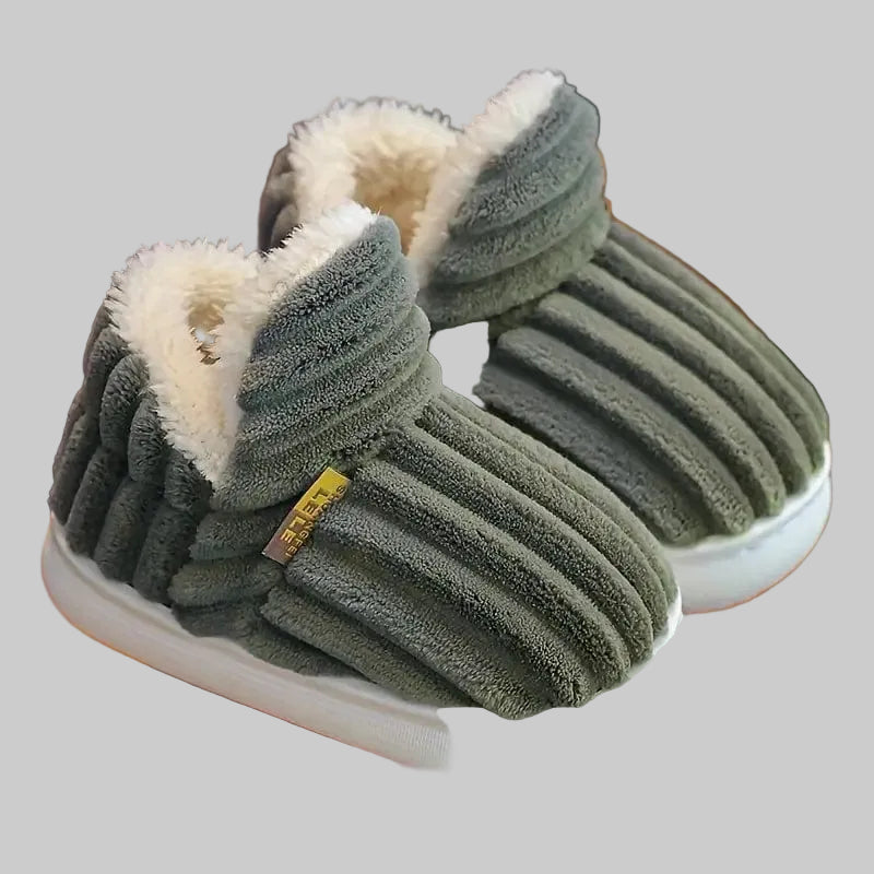 Chaussons d'Hiver Unisexes Orthopédiques avec Doublure en Peluche et Semelle Antidérapante