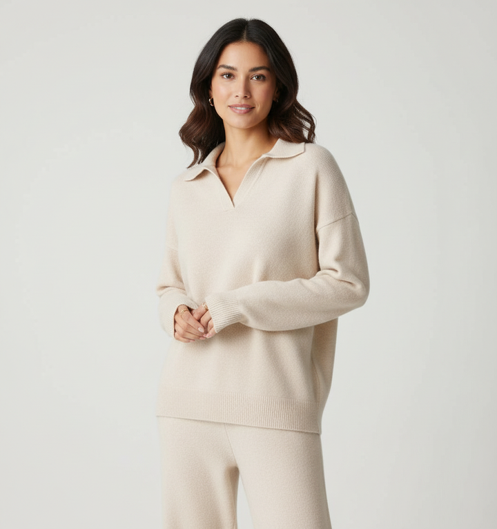 Dames Lounge Set – Comfortabele Top met Bijpassende Broek