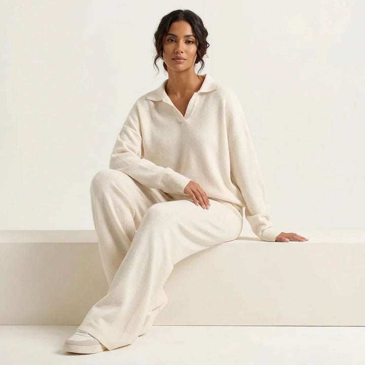 Dames Lounge Set – Comfortabele Top met Bijpassende Broek
