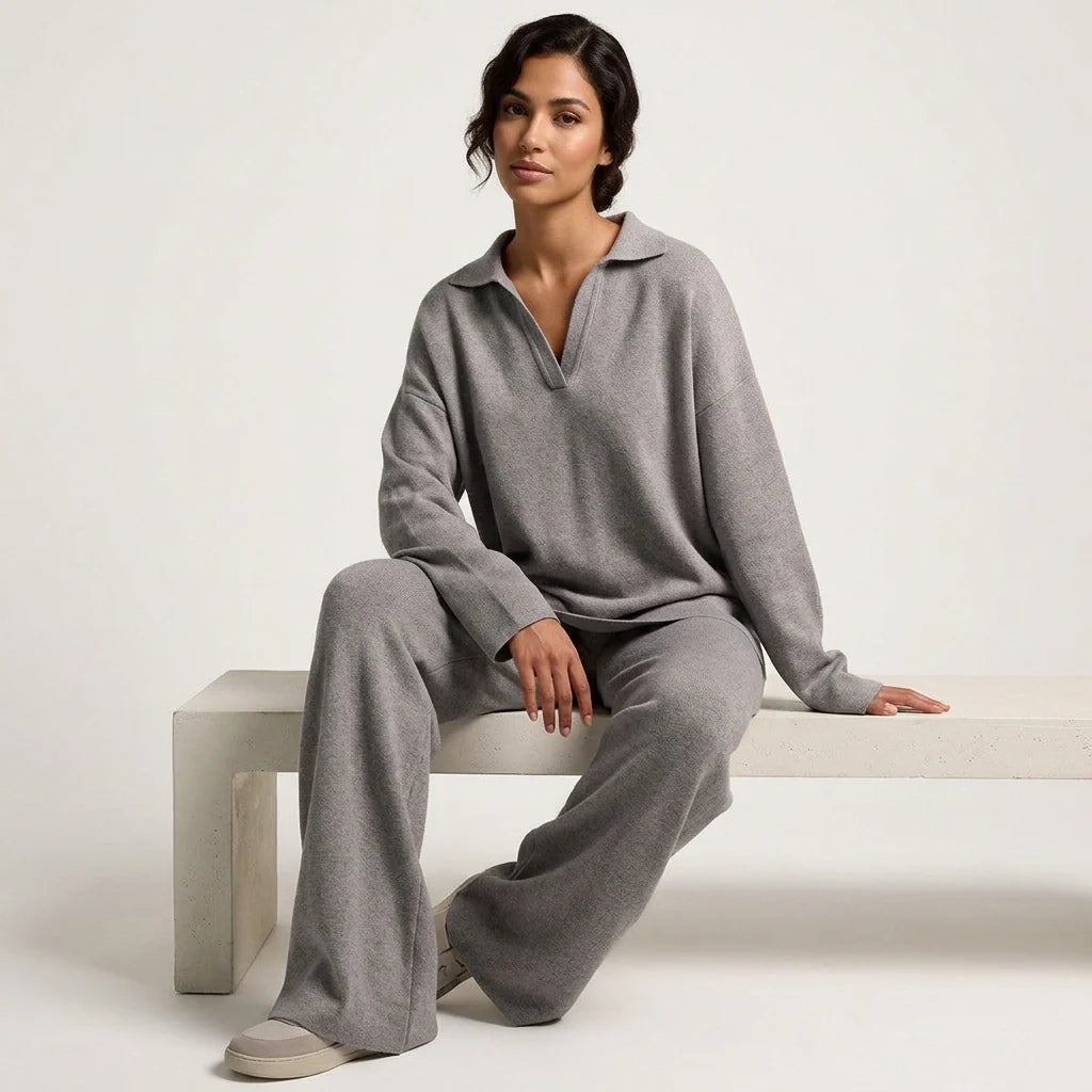 Dames Lounge Set – Comfortabele Top met Bijpassende Broek