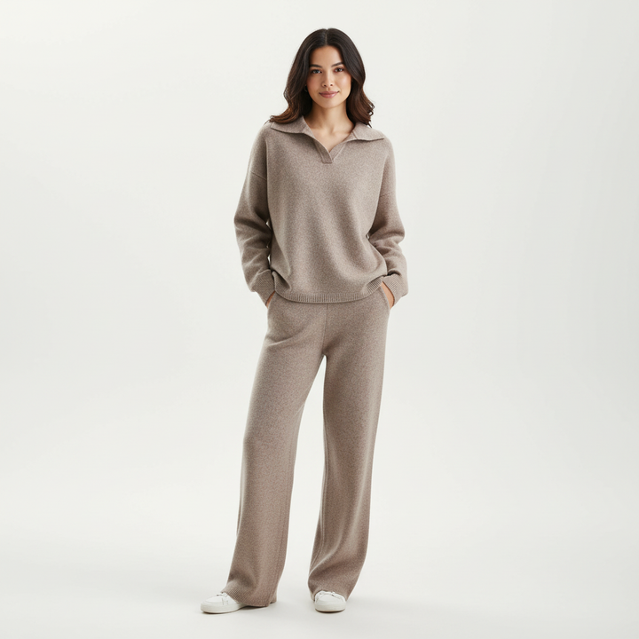 Dames Lounge Set – Comfortabele Top met Bijpassende Broek