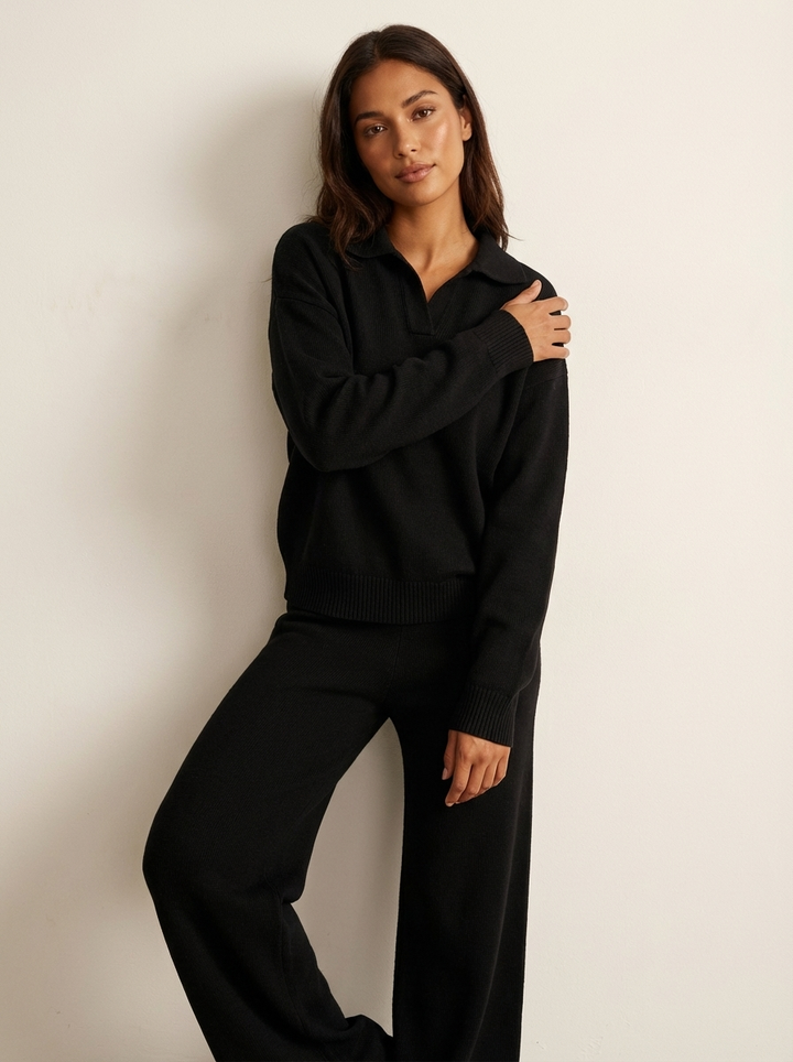 Dames Lounge Set – Comfortabele Top met Bijpassende Broek