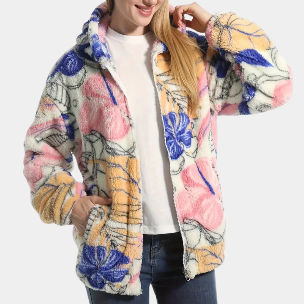 LOREEN - Veste à capuche à motif floral pour femmes