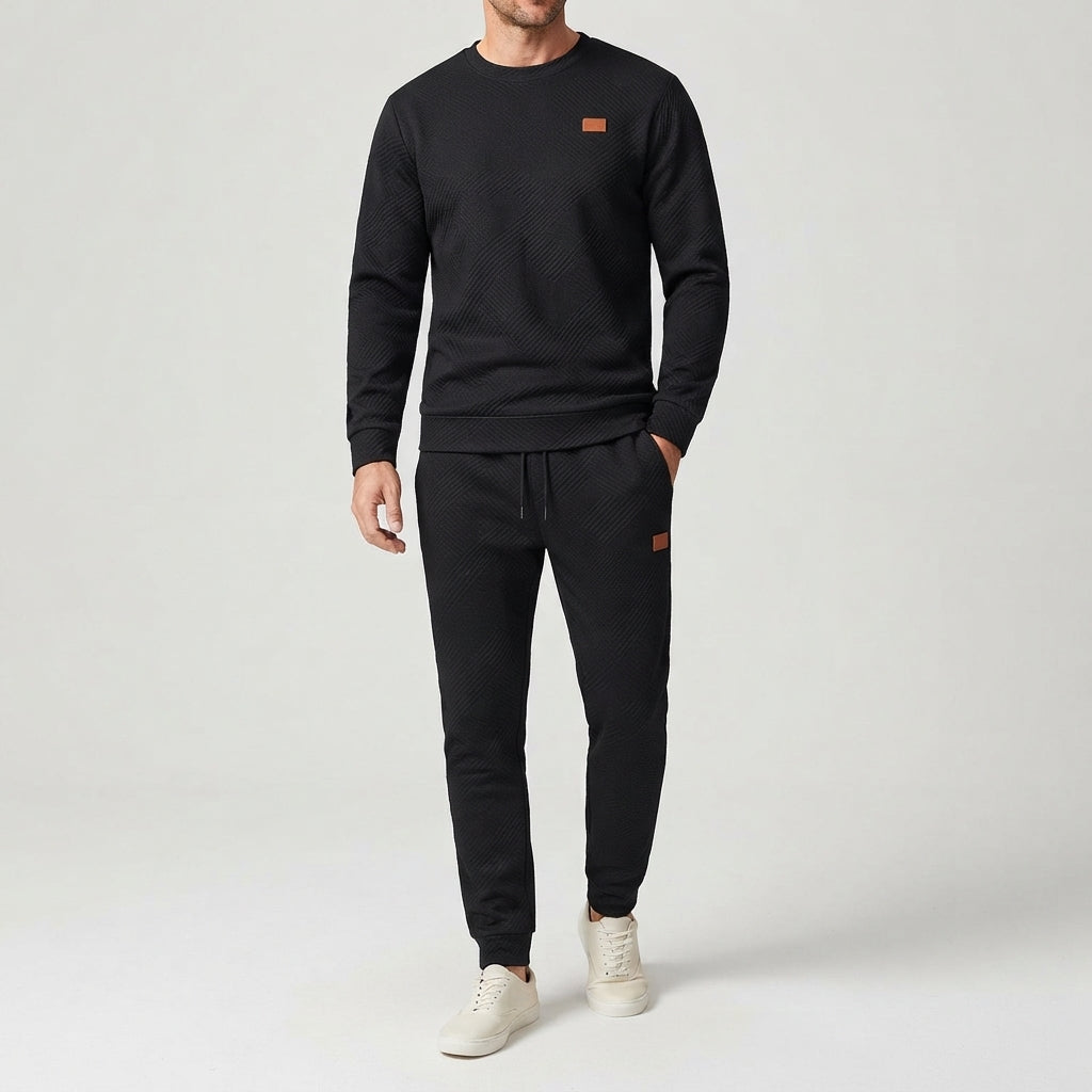 Ensemble Sweat Homme Col Rond Manches Longues Et Jogger À Cordon