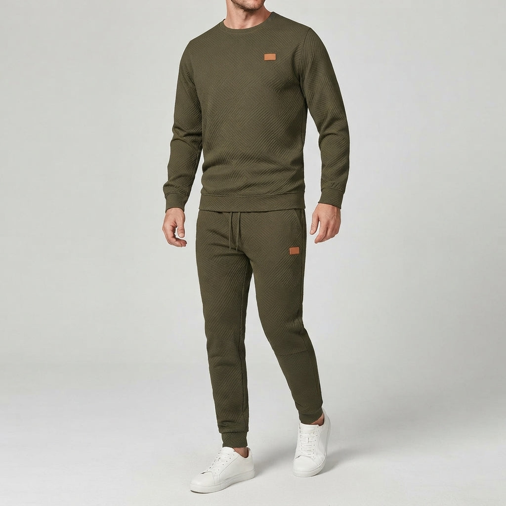 Ensemble Survêtement Homme Sweat Col Rond et Jogger Cordon