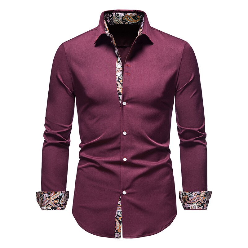 Pascal | Chemise élégante à poignets fleuris pour hommes