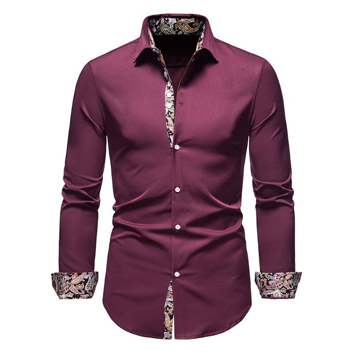 Pascal | Chemise élégante à poignets fleuris pour hommes