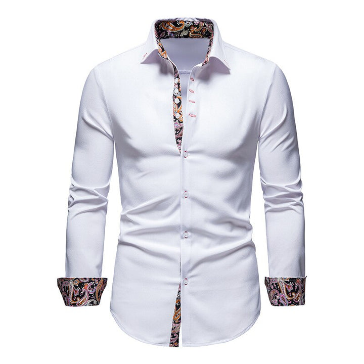Pascal | Chemise élégante à poignets fleuris pour hommes